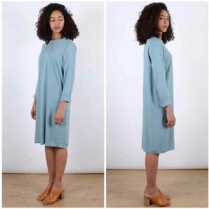✨ Just Female Cosa Teal Blue Shift Long Sleeve Dress